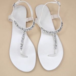 Davids Bridal Brides Crystal T Strap Sandals